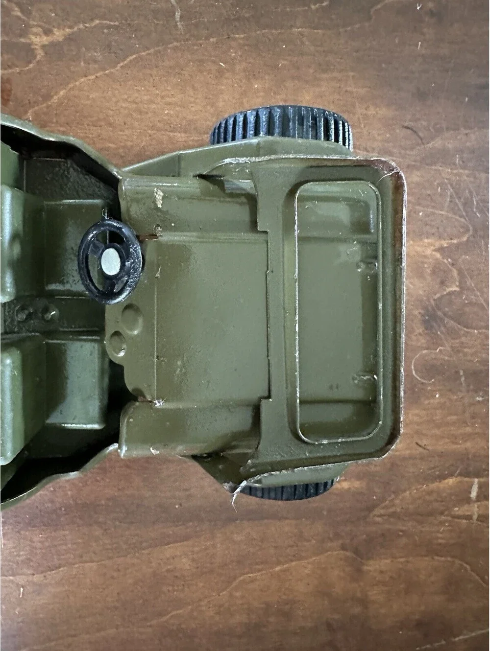 Vintage Tonka Pressed Steel Military Jeep Olive Green Toy Truck 9